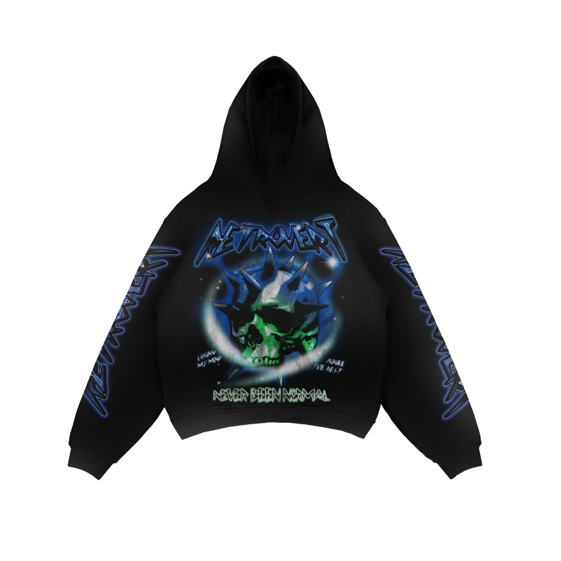 Retrovert Black Skull Hoodie