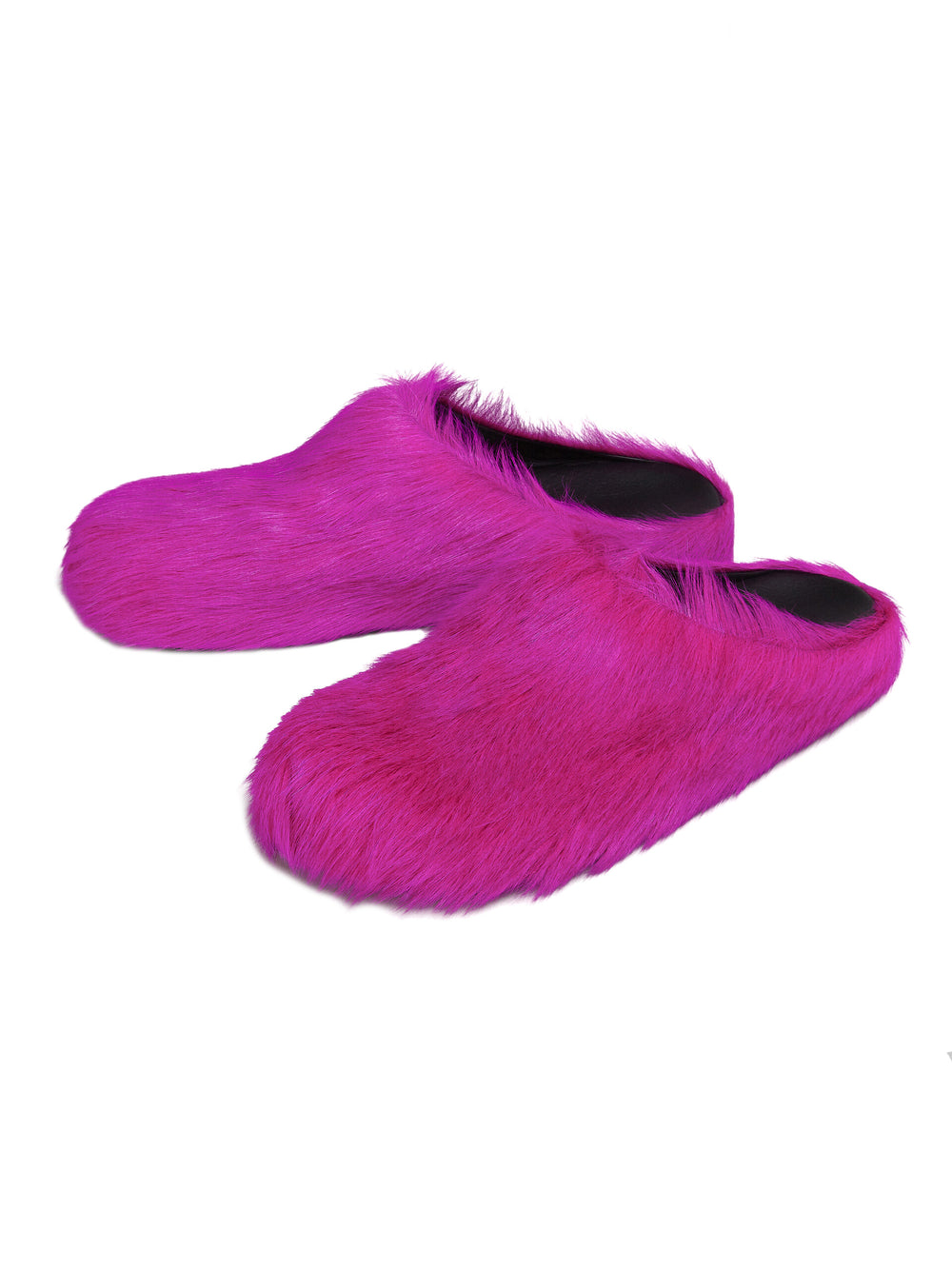 MARNI Fuchsia long-hair calfskin Fussbett sabot