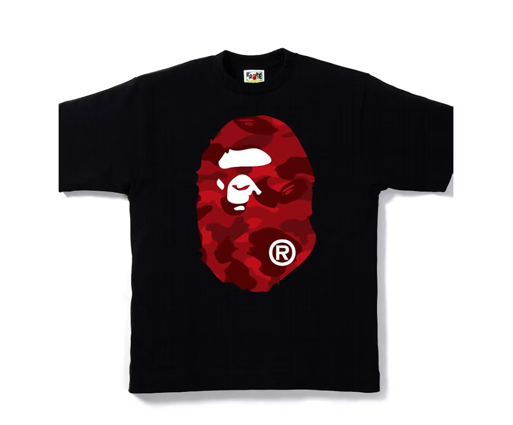 BAPE Color Camo Big Ape Head Tee Black/Red