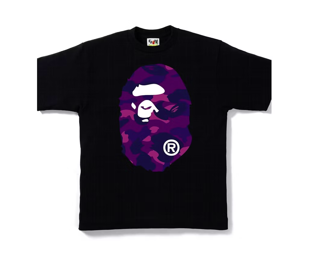 BAPE Color Camo Big Ape Head Tee Black/Purple