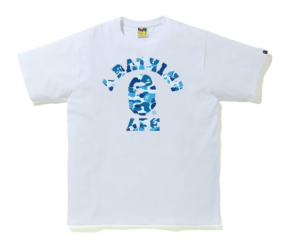 BAPE ABC Camo College Tee (SS21) White/Blue