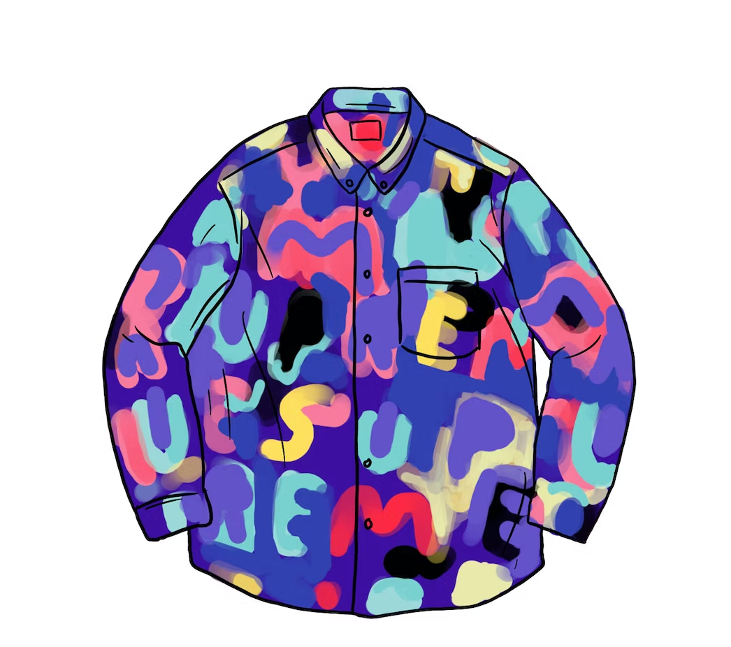 Supreme Painted Logo Shirt Royal