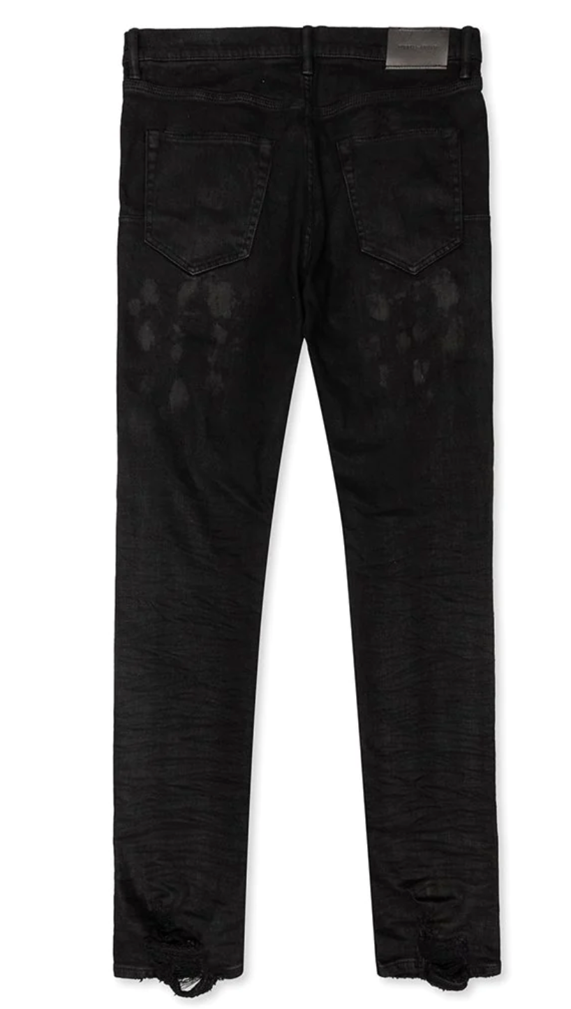 PURPLE BRAND BLACK OIL SPILL JEANS