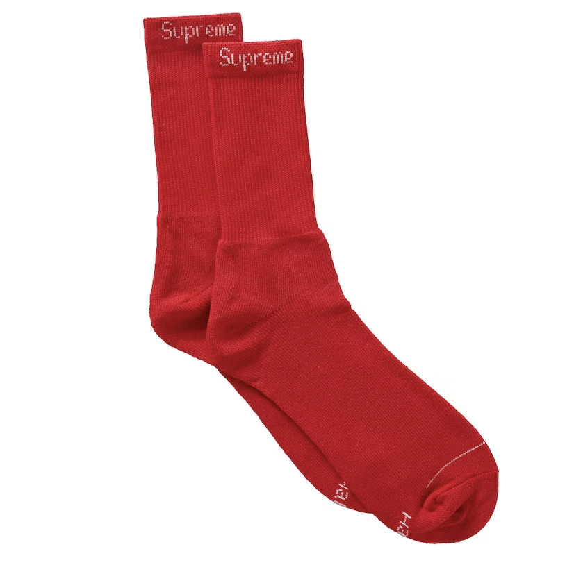 Supreme Hanes Socks (4 Pack) Red
