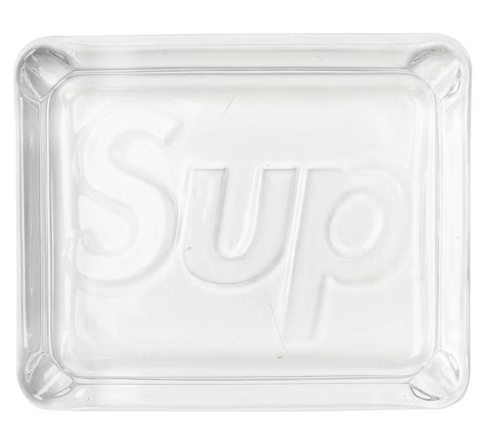 Supreme Debossed Glass Ashtray Clear