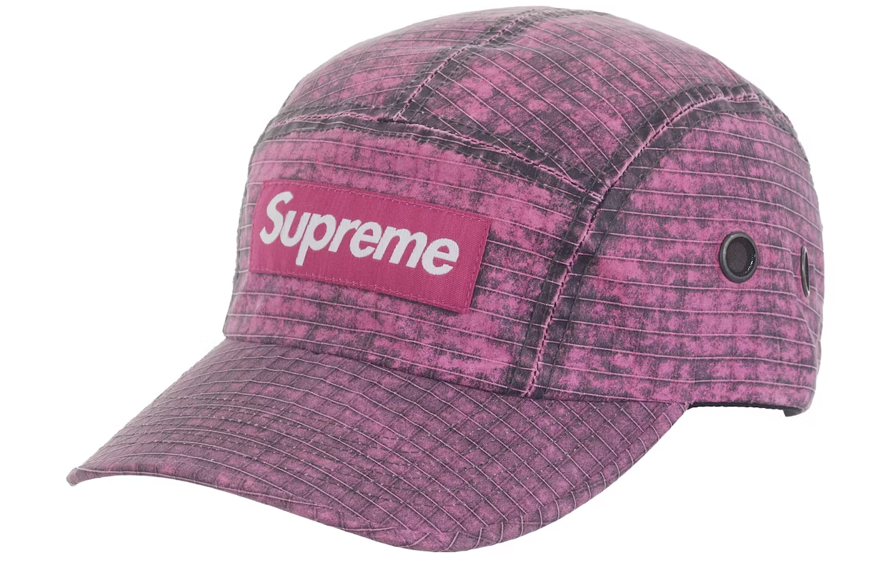Supreme Distressed Ripstop Camp Cap Pink