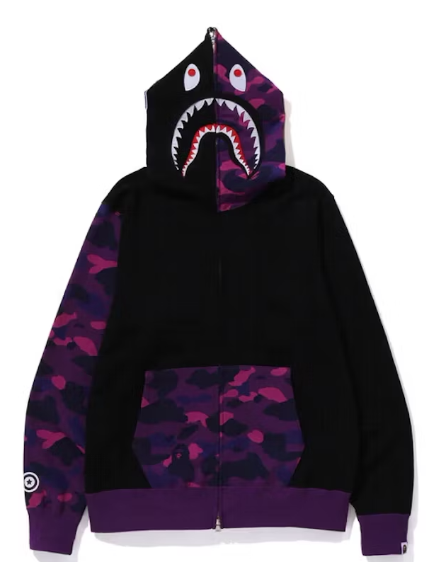 BAPE Color Camo Shark Full Zip Hoodie (FW23) Purple
