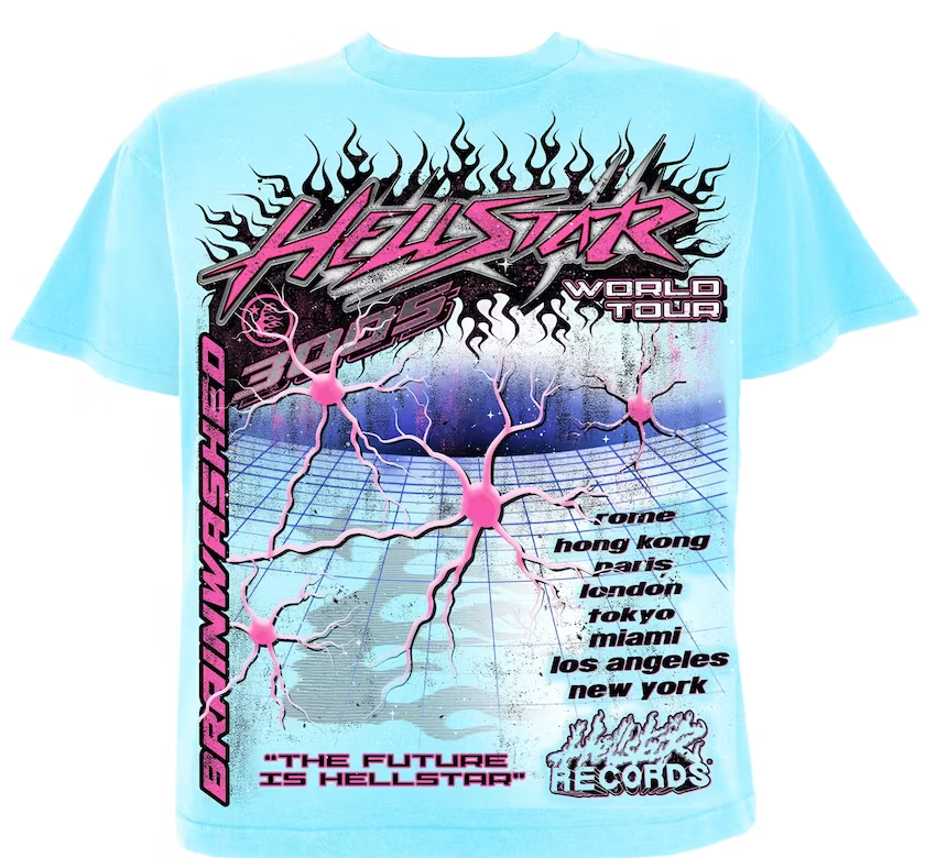 Hellstar Neuron Tour T-Shirt Light Blue