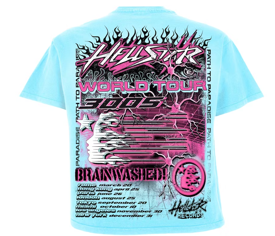 Hellstar Neuron Tour T-Shirt Light Blue