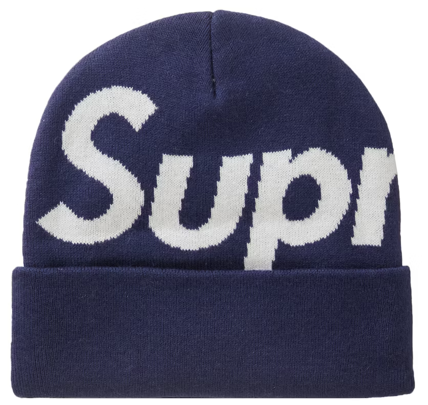 Supreme Big Logo Beanie Beanie (FW23) Navy