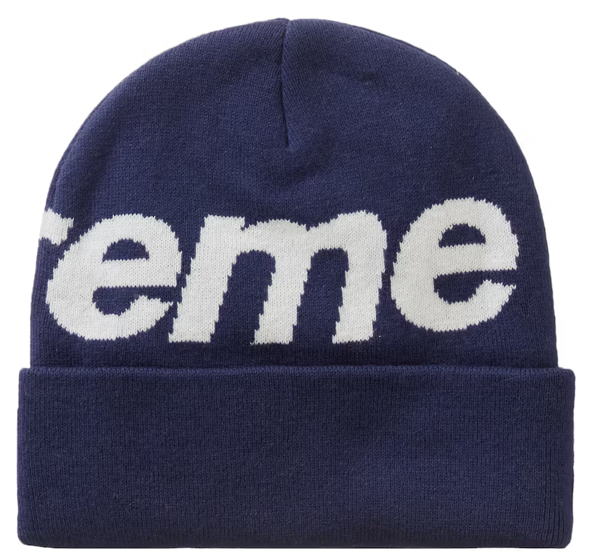 Supreme Big Logo Beanie Beanie (FW23) Navy