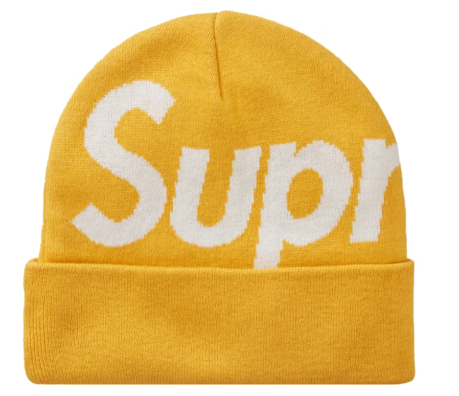 Supreme Big Logo Beanie Beanie (FW23) Gold