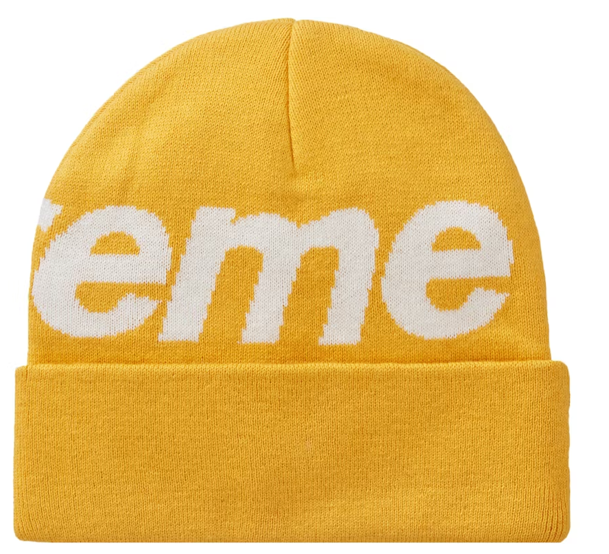Supreme Big Logo Beanie Beanie (FW23) Gold