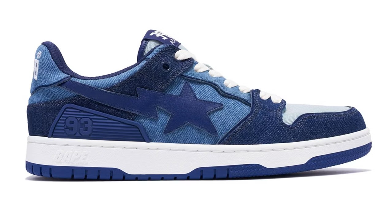 A Bathing Ape Sk8 Sta Indigo Denim
