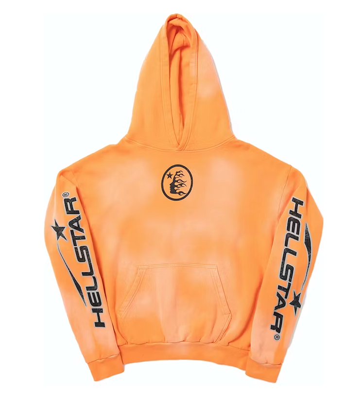 Hellstar Fire Orange Hoodie Orange Dye