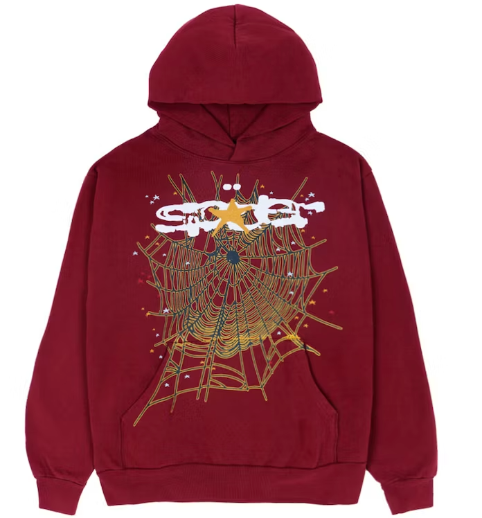 Sp5der Logo Hoodie Maroon