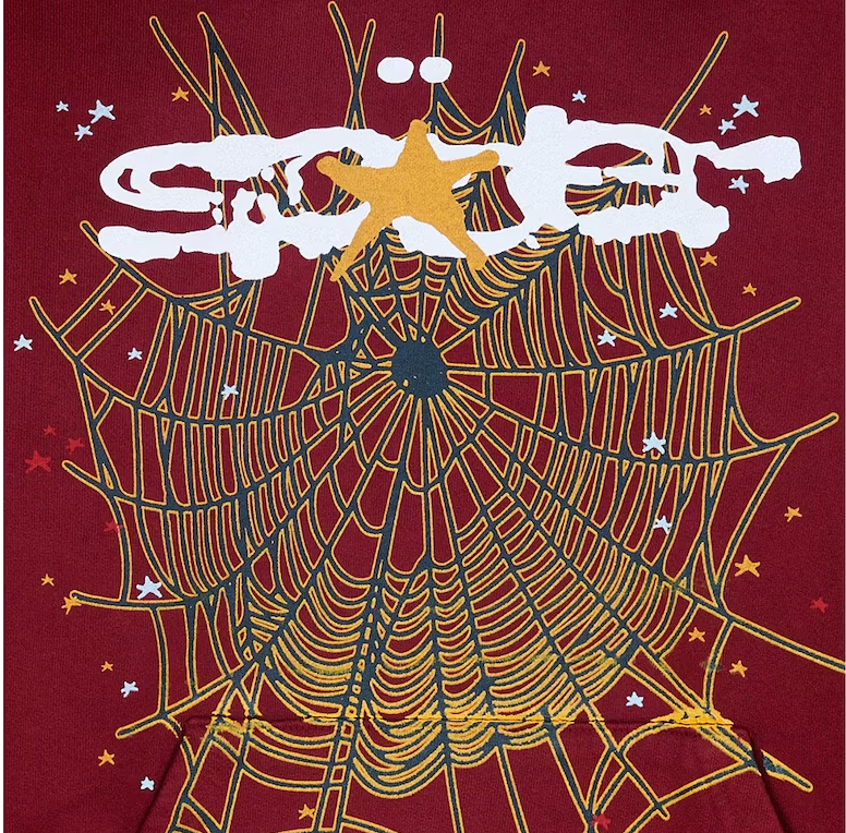 Sp5der Logo Hoodie Maroon