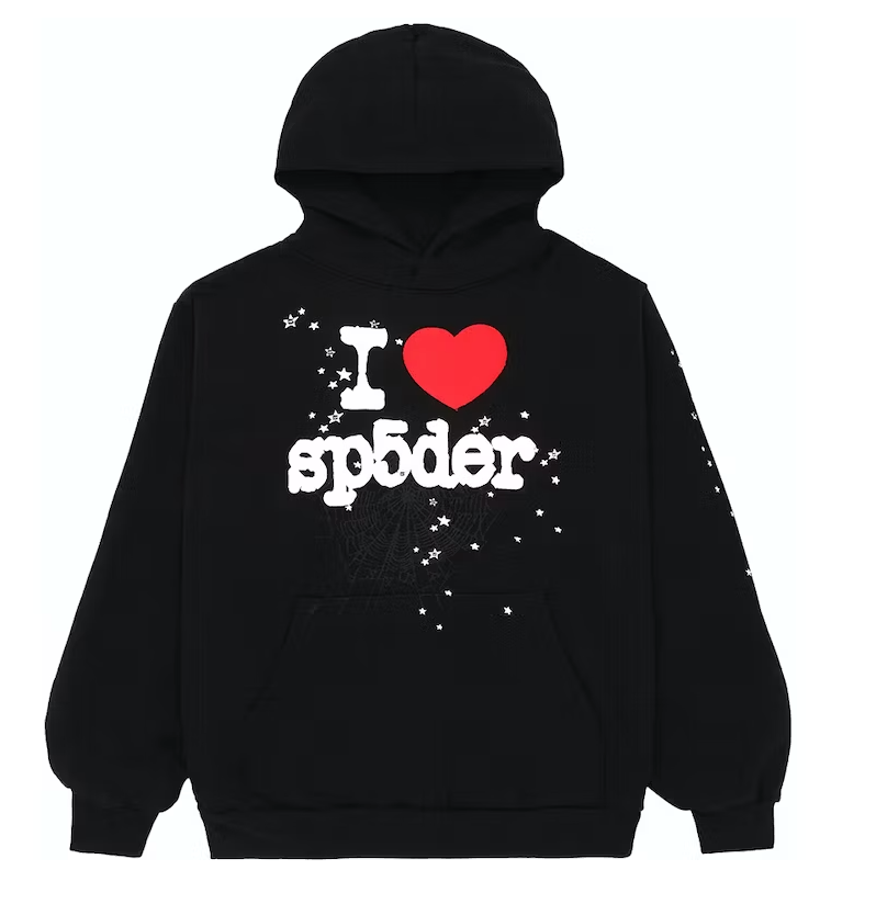 Sp5der I Heart SP5 Souvenir Hoodie Black