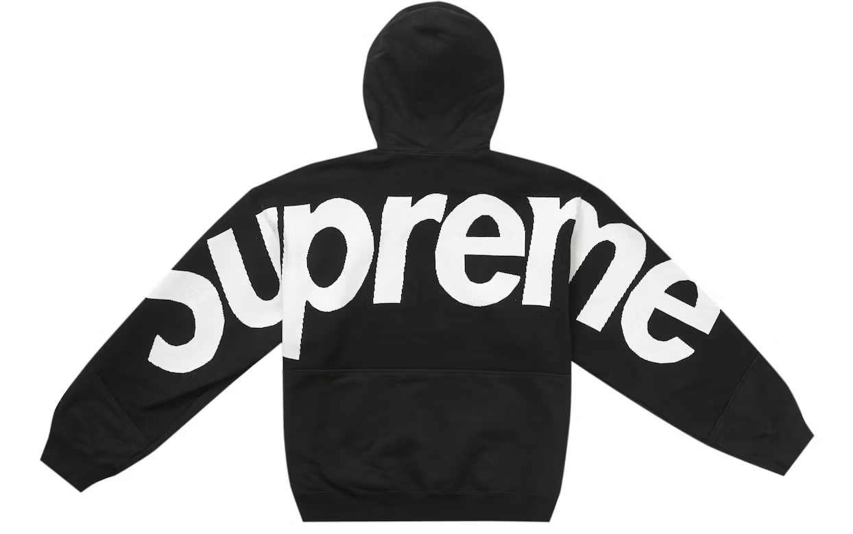 Supreme Big Logo Jacquard Hooded Sweatshirt Black