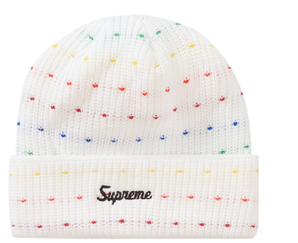 Supreme Loose Gauge Beanie White Multi