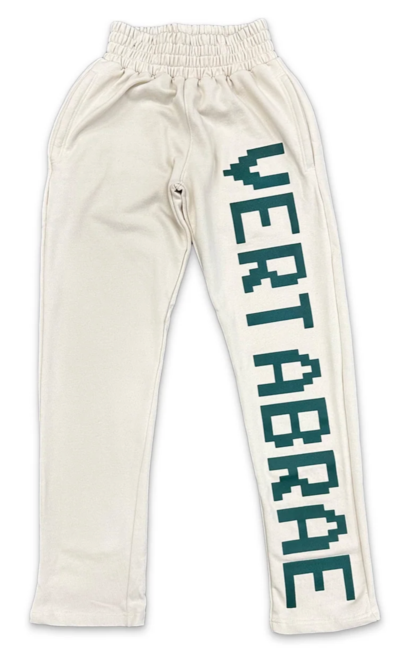 VERTABRAE SWEATPANTS "CREAM/GREEN"