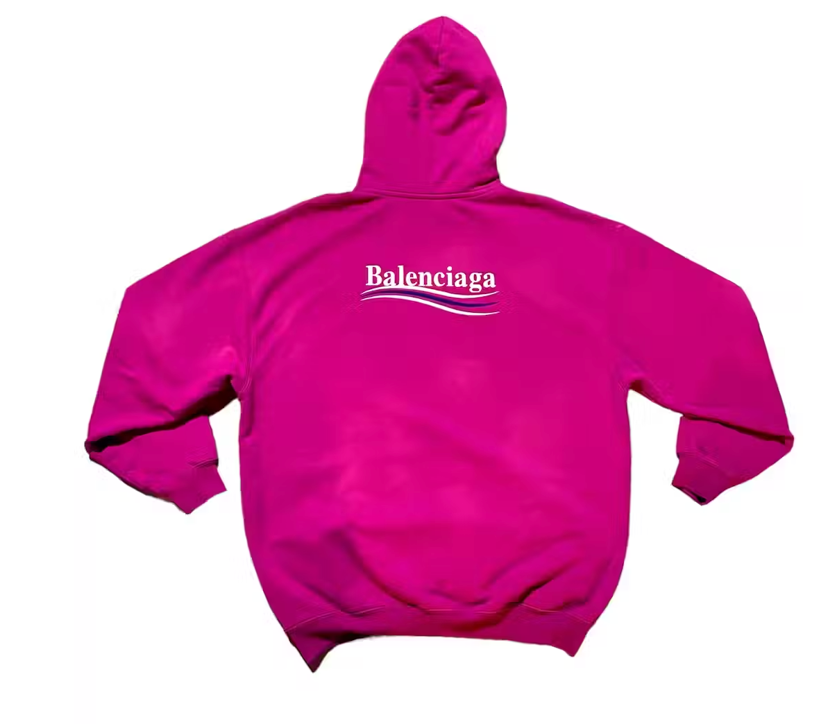 Balenciaga Campaign Logo Graphic Hoodie Dark Fuchsia
