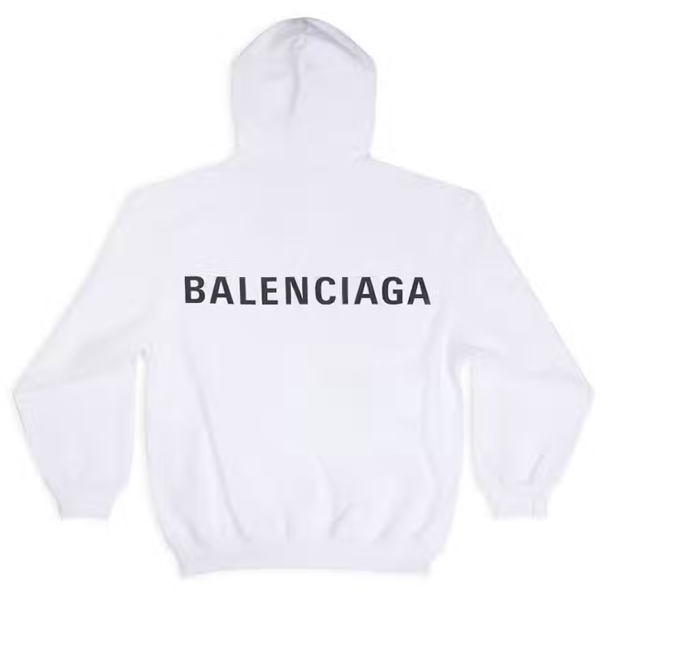 Balenciaga Logo Hoodie White