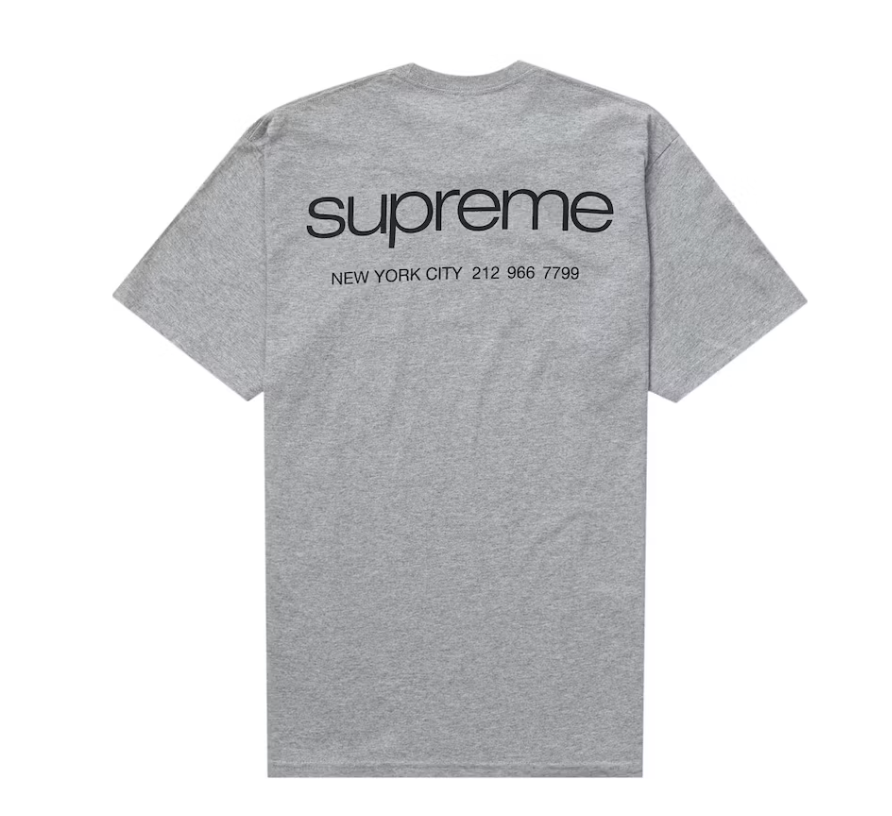 Supreme NYC Tee Heather Grey