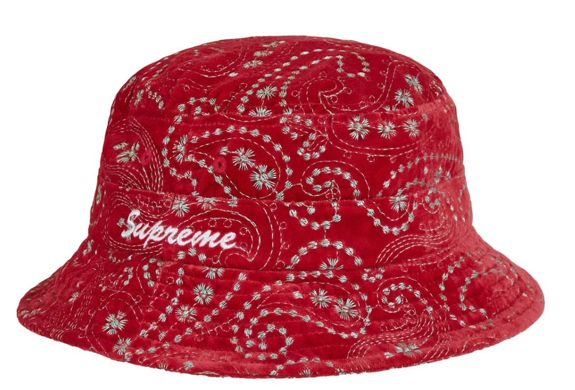 Supreme Velvet Paisley Boonie Red