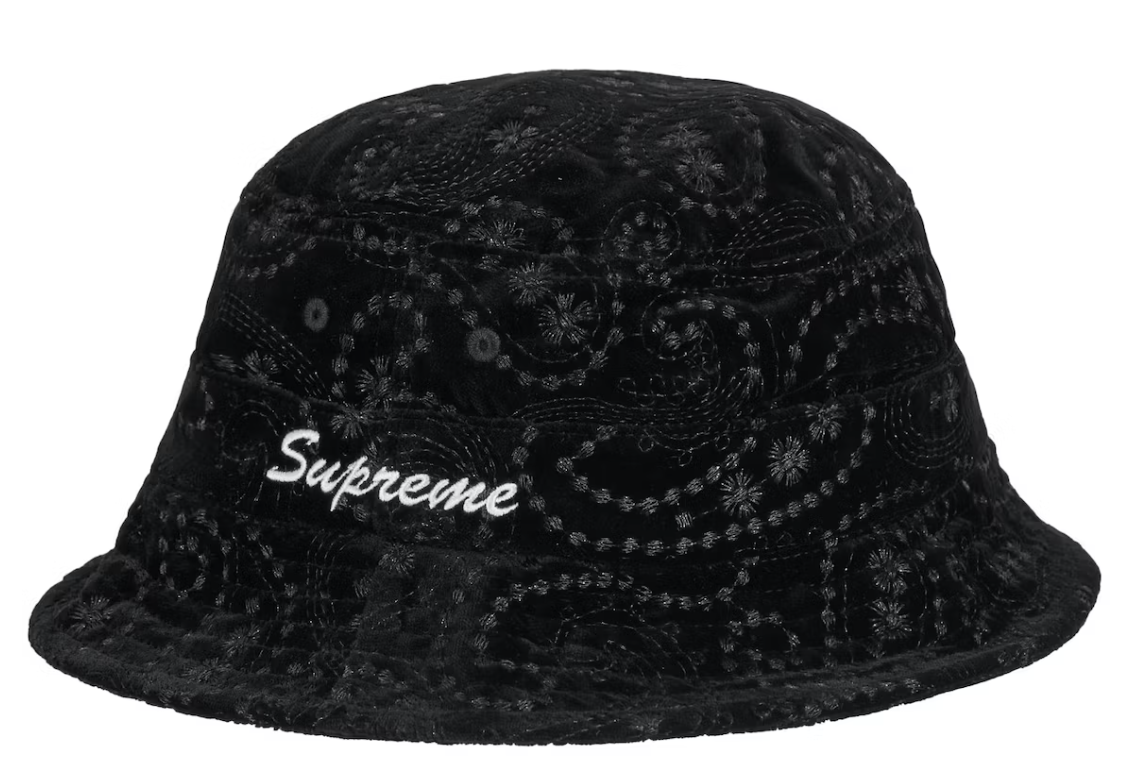 Supreme Velvet Paisley Boonie Black