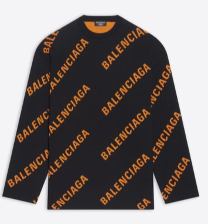 BALENCIAGA Year Of The Tiger Allover Logo Sweater