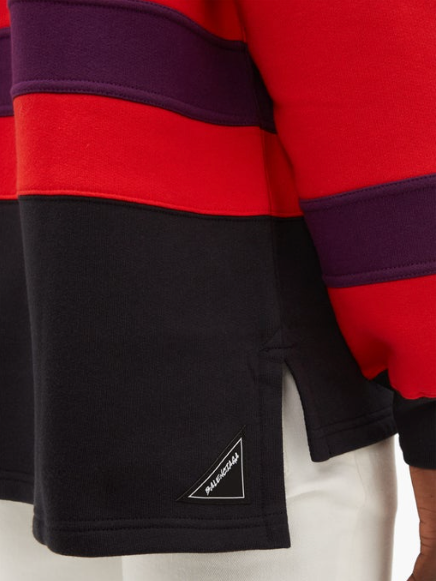 Balenciaga Red Rive Gauche Half-zip Cotton Sweatshirt