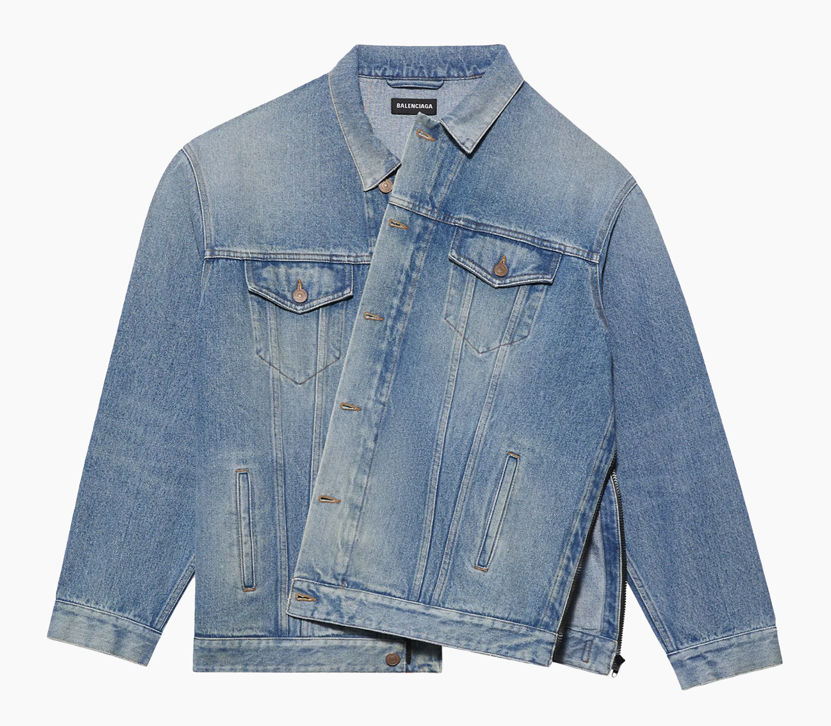 Balenciaga Zip Up Jacket Indigo Denim
