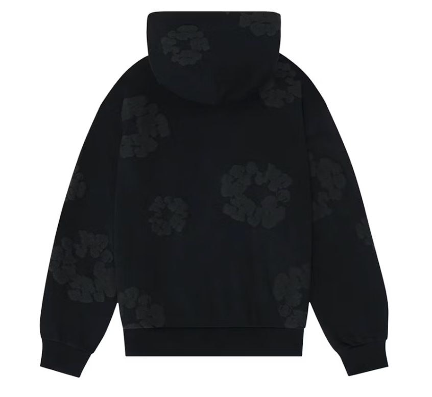 Denim Tears Cotton Wreath Hoodie Black Monochrome