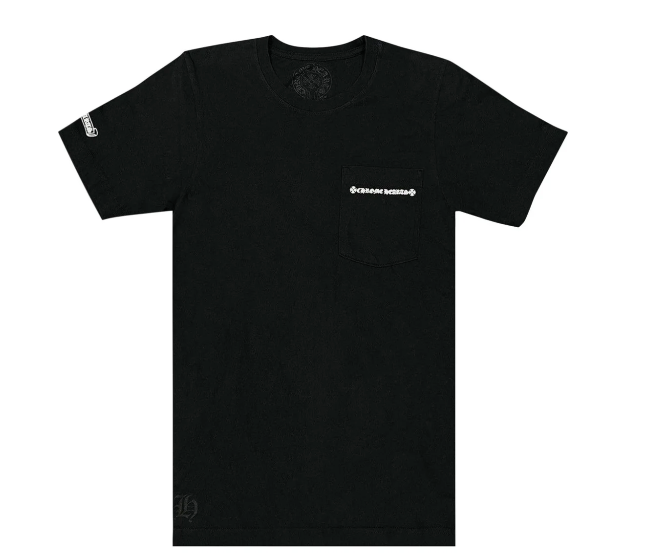 Chrome Hearts Cemetary Cross Tire Tracks Pocket T-Shirt Black
