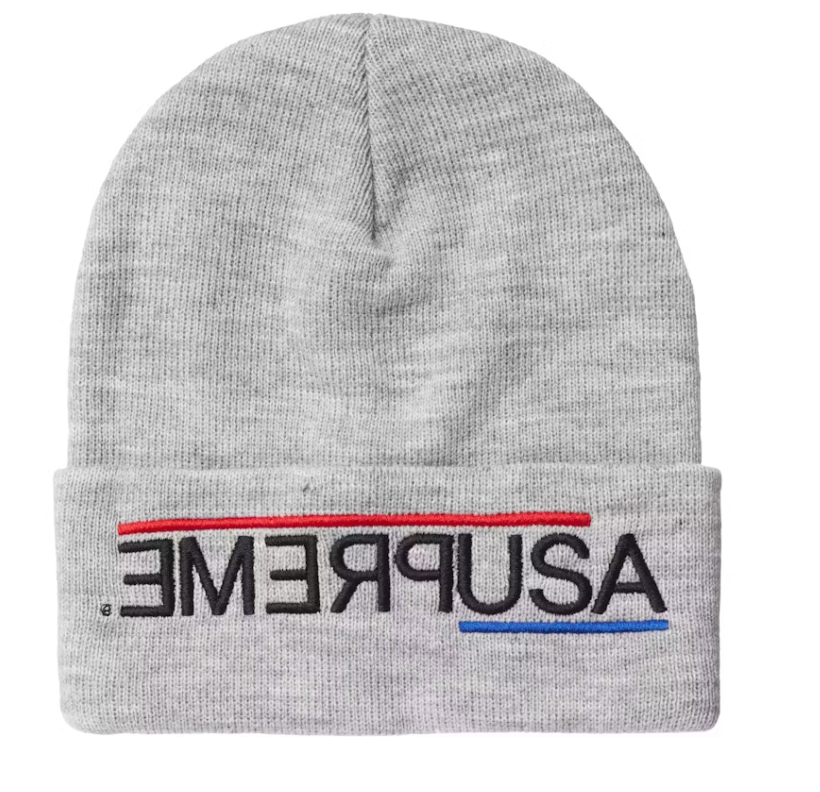 Supreme USA Beanie Heather Grey