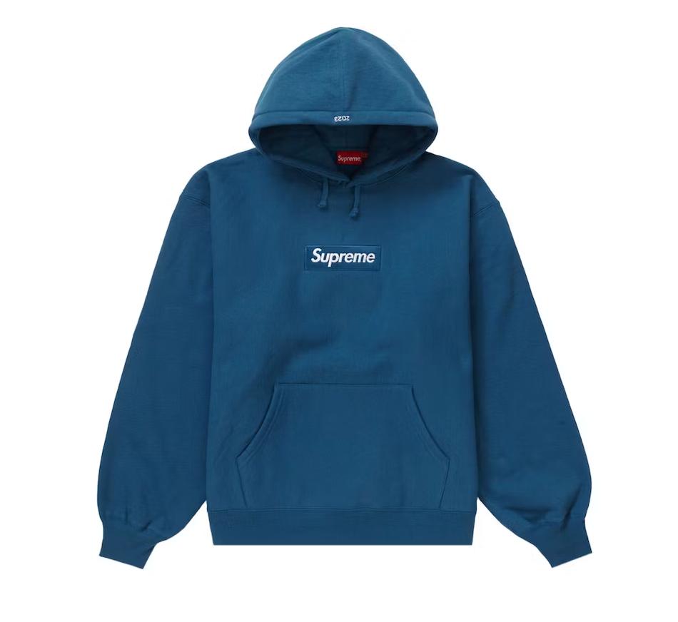 Supreme Box Logo Hooded Sweatshirt Blue