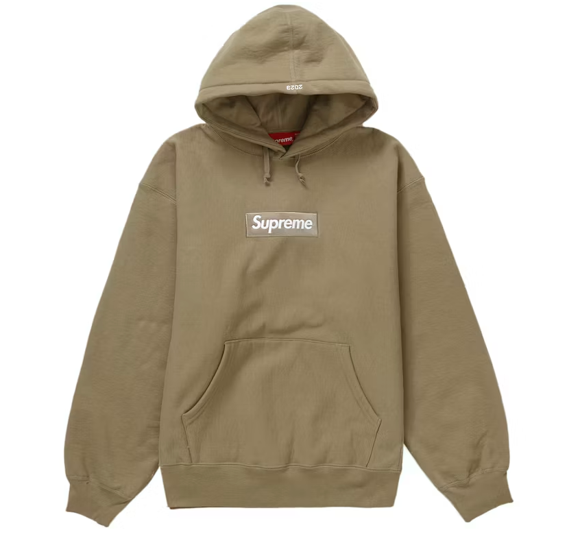 Supreme Box Logo Hooded Sweatshirt Dark Sand