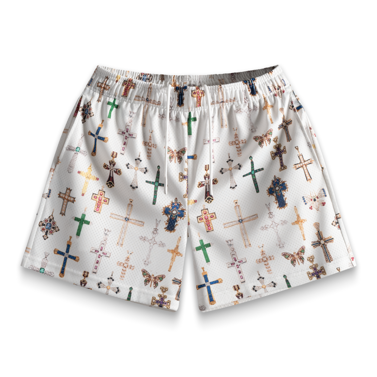 Bravest Studio White Cross Shorts
