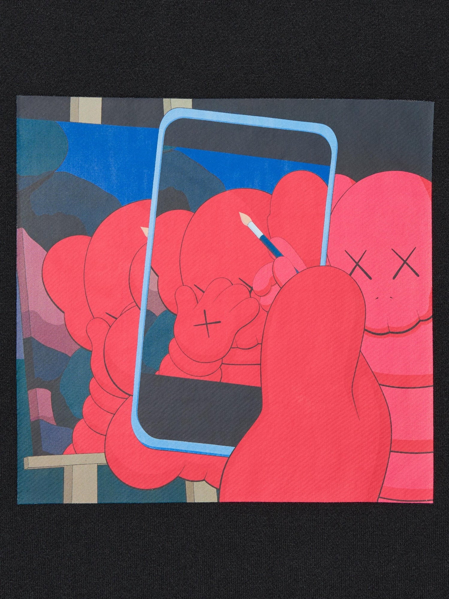 KAWS + Warhol Graphic Crewnecks Black