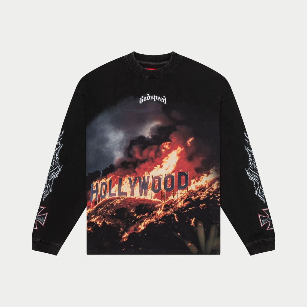 Godspeed Hollywood Inferno LS T-shirt (Black Wash)
