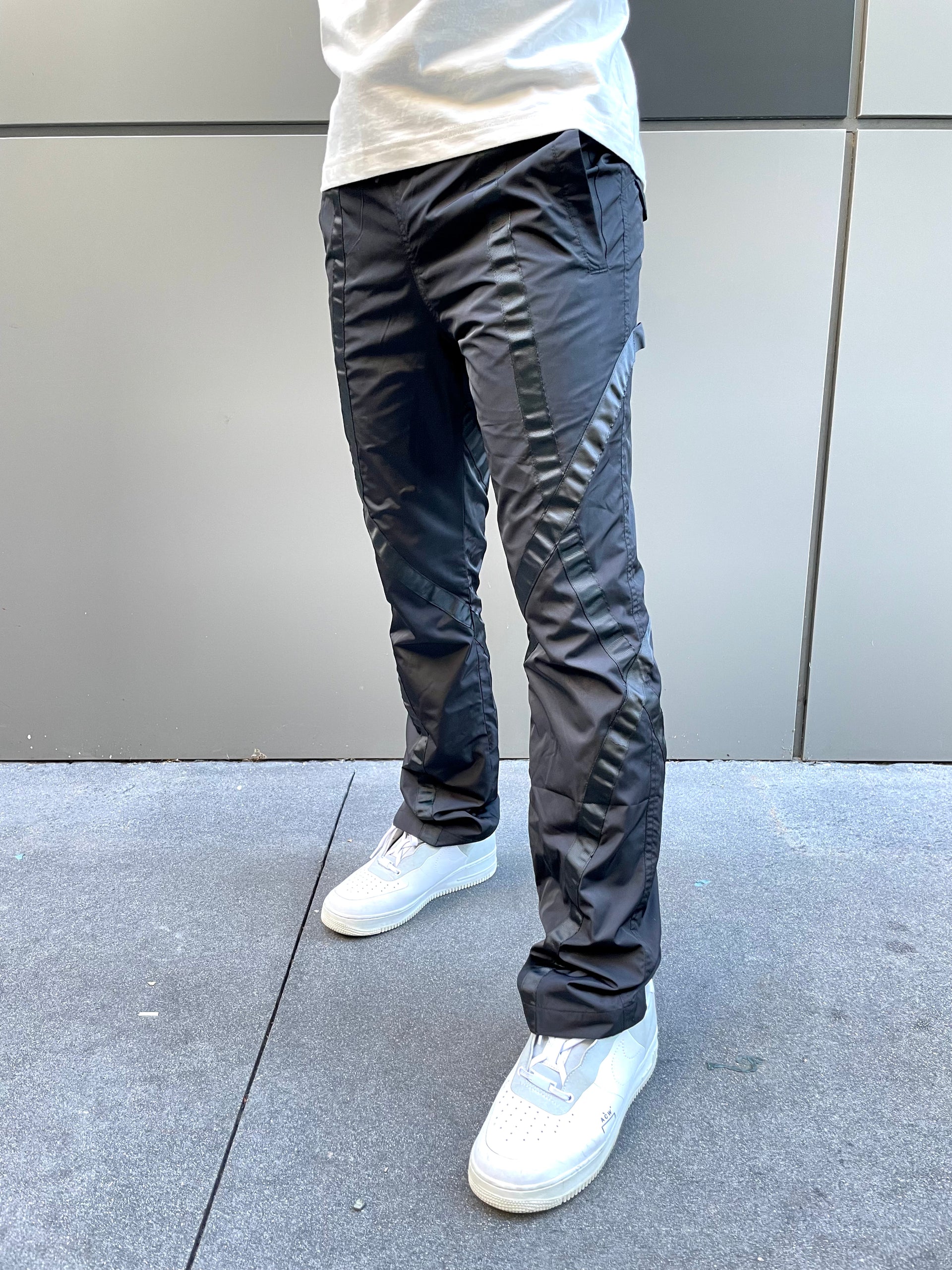 Retrovert Nylon Track Pants Black