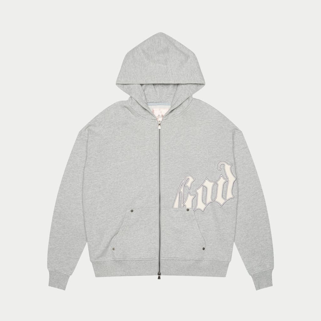 Godspeed Zip Up Hoodie Heather Grey V2