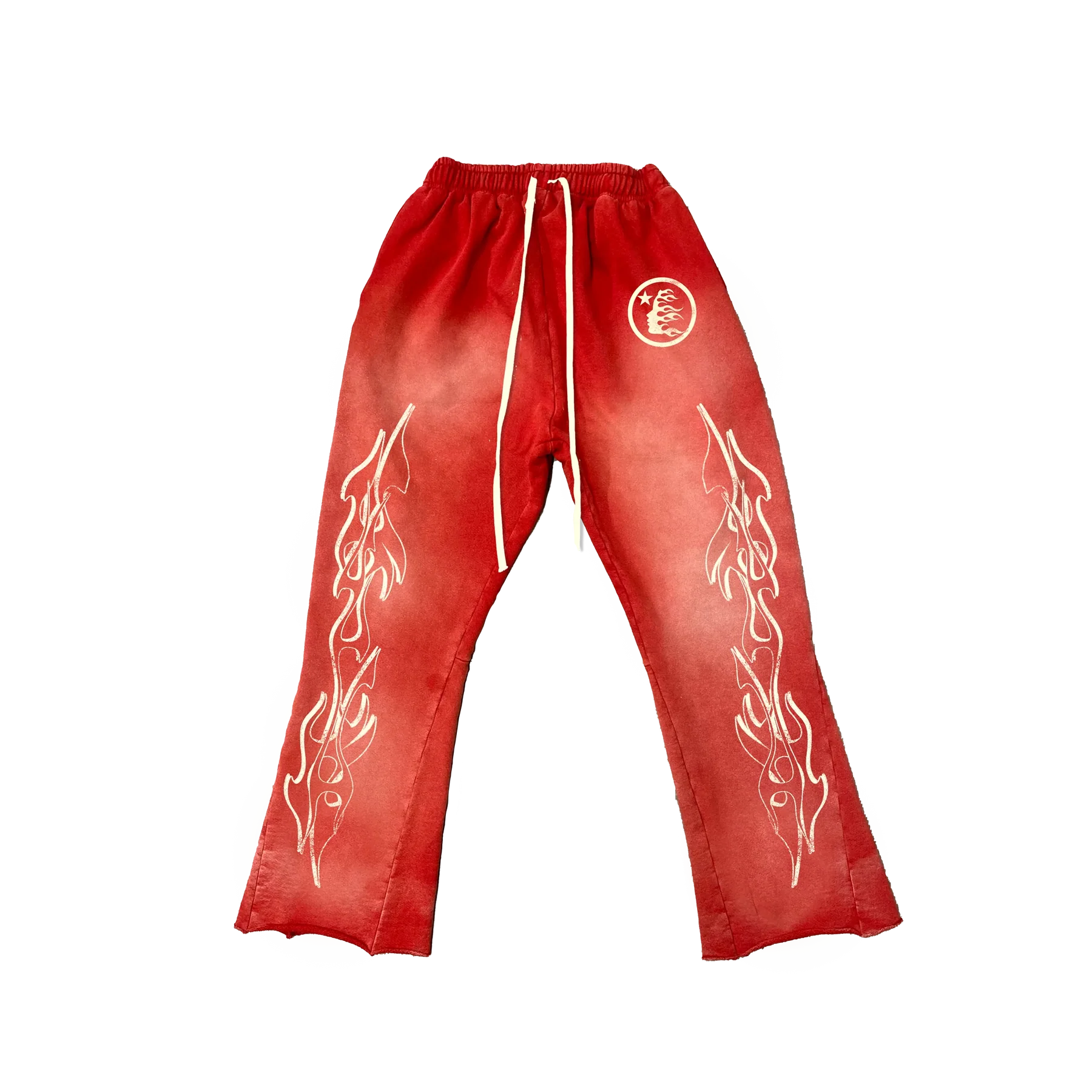 Hellstar Studios Flame Flare Sweatpants Red