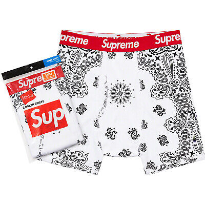 Supreme Hanes Bandana Boxer Briefs (2 Pack) White