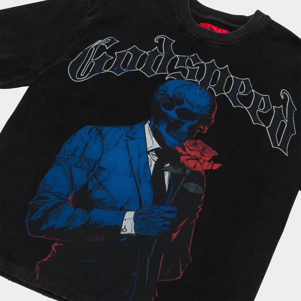 Godspeed Smell The Roses T-Shirt (Black Wash)