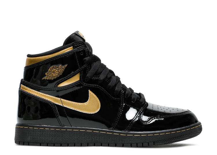 Air Jordan 1 Retro High Negro Metálico Oro (2020)
