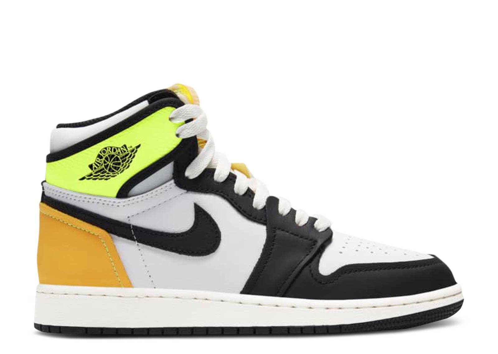 Air Jordan 1 Retro Alto Blanco Negro Volt (GS)