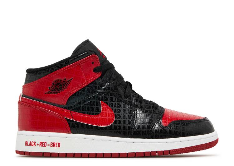 Air Jordan 1 Mid Bred Texto (GS)