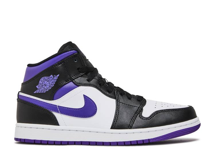 Air Jordan 1 Mid Blanco Negro Púrpura